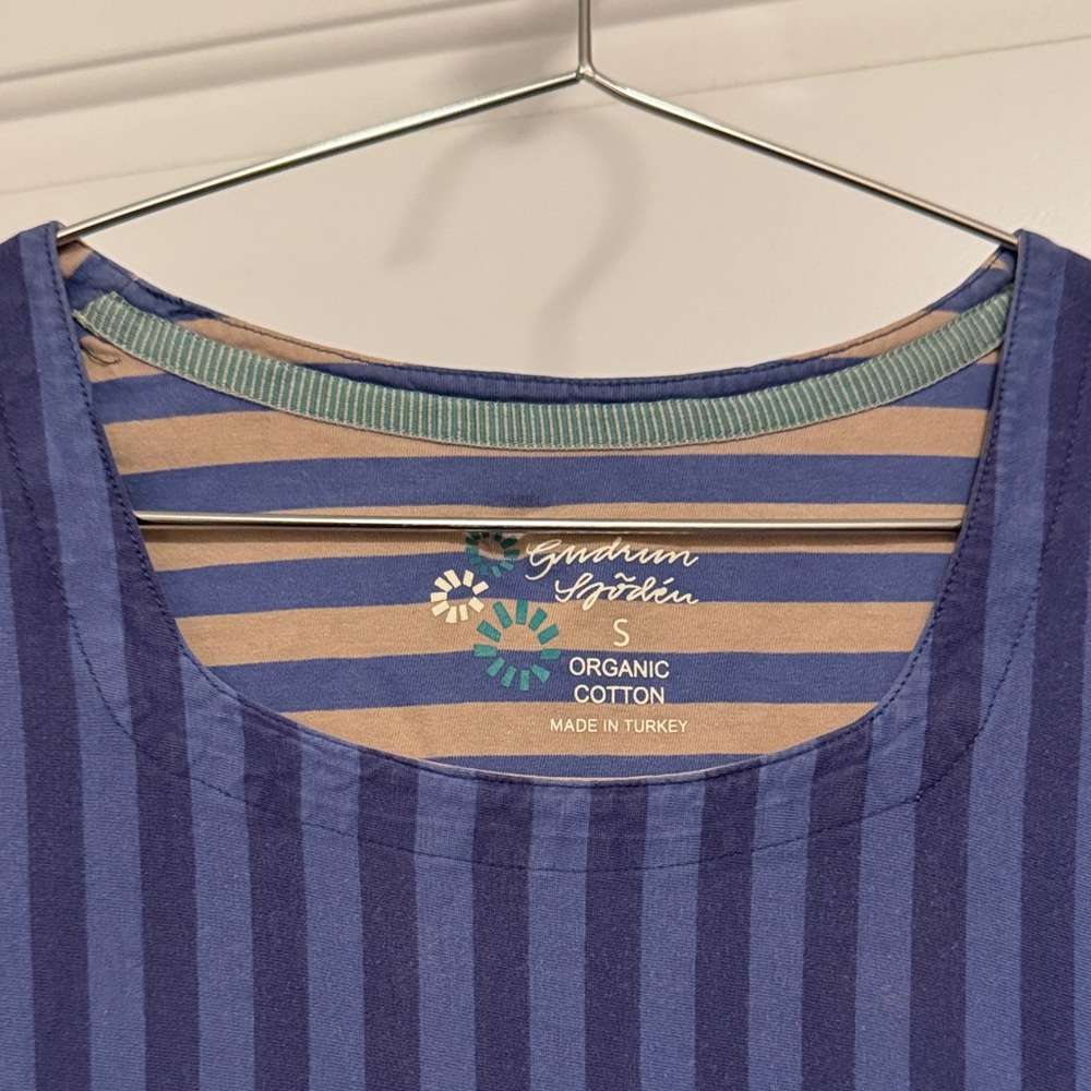 Light Purple Striped Dress with 3/4 Sleeves Gudrun Sjoden S - Picture 2 of 3